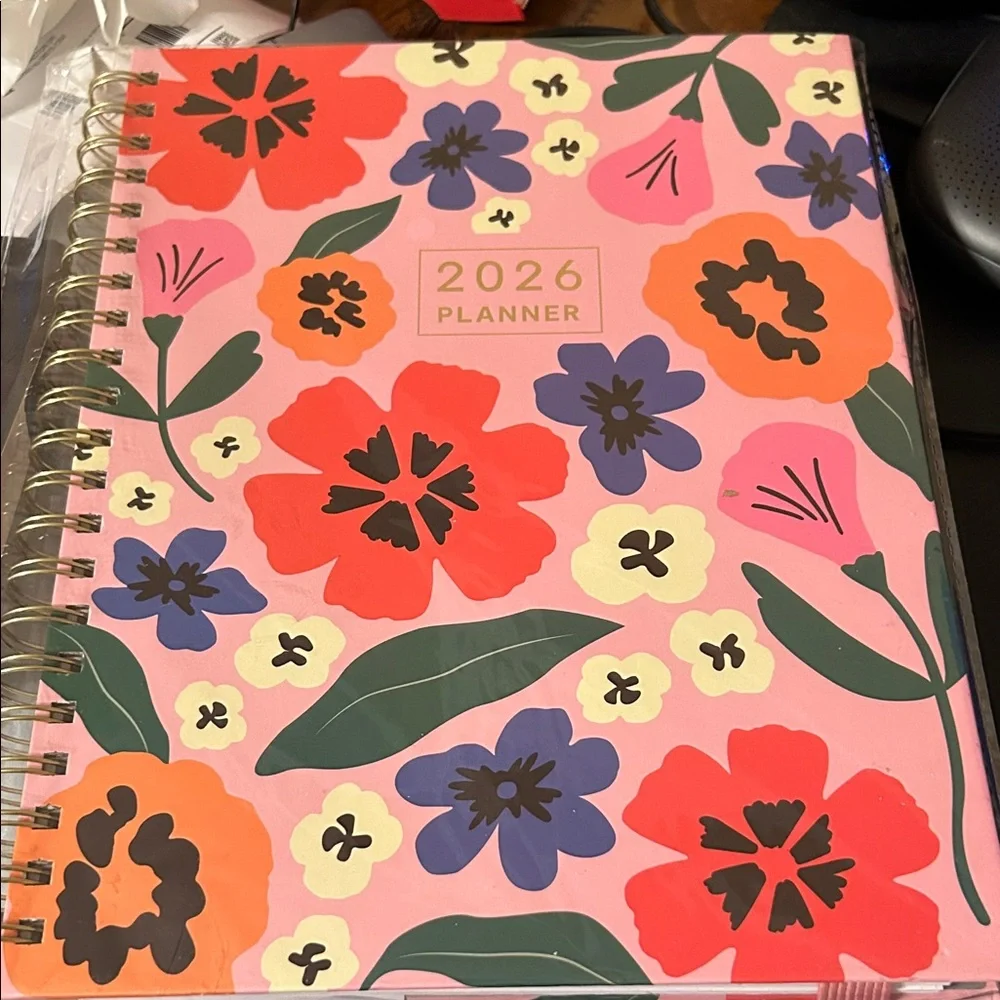 Floral 2026 Planner with Pink Cover